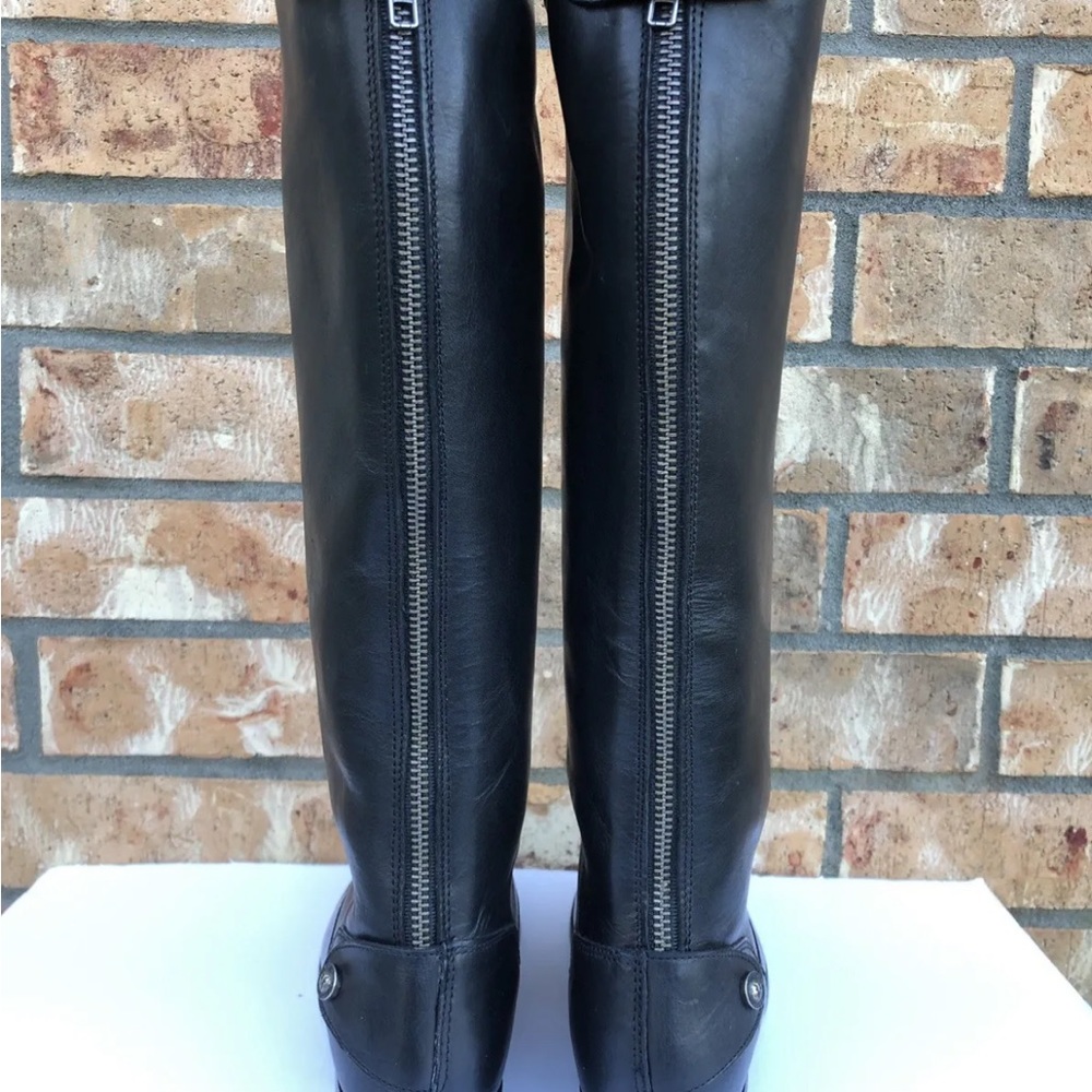 💥2x HP 💥 Woman’s Frye Melissa back bottom knee high Black boots size 8 - Picture 7 of 14